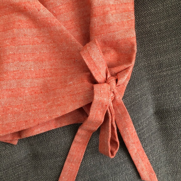 Revolve Orange Wrap Top - Picture 4 of 7